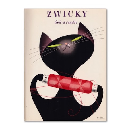 Vintage Apple Collection 'Black Cat Red Bottle' Canvas Art,18x24